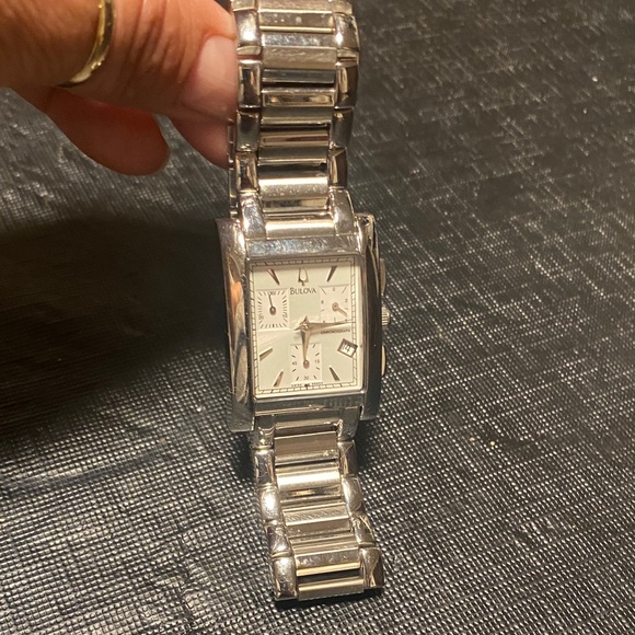 Bulova Silver Rectangular Watch - Picture 6 of 7